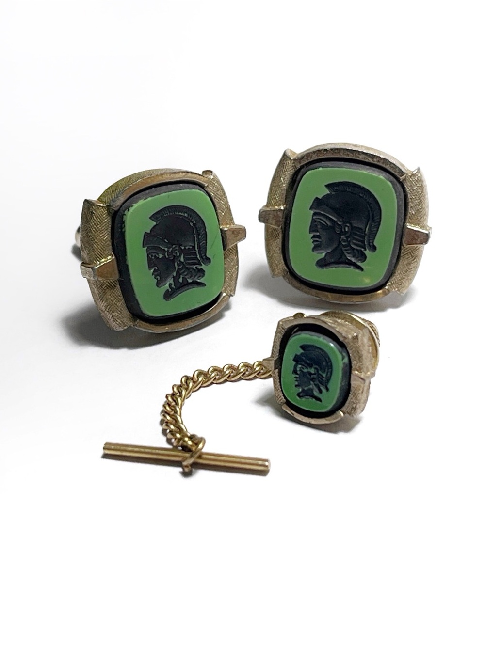 Vintage Romanesque Cufflinks Gladiator Emperor